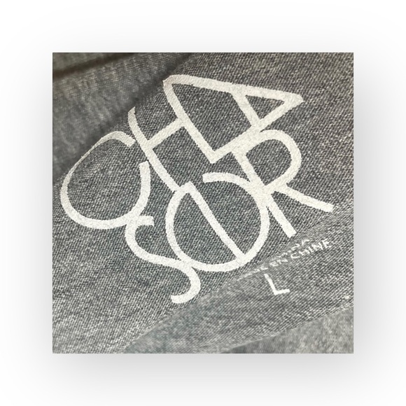 new Chaser ☻︎ Heart Eye Skull Draped Open Cross Back Tee T Shirt ☻ ︎Heather ☻︎ L - Picture 12 of 16